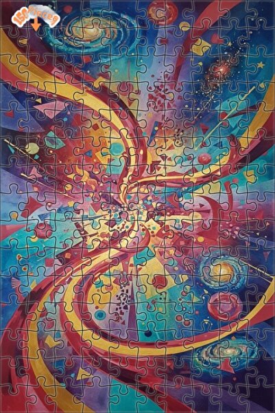 Teona Ahşap Double Layer Framed Wooden Puzzle Space 150 Pieces 20X30
