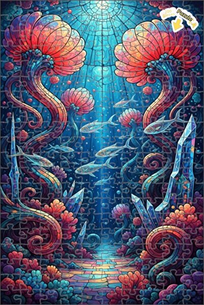 Teona Ahşap لوحة فنية ملونة من كريستال البحر، مظهر زيتوني، إطار خشبي مزدوج ال...