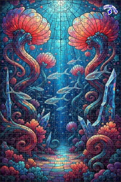 Teona Ahşap لوحة فنية ملونة من كريستال البحر، مظهر زيتوني، إطار خشبي مزدوج ال...