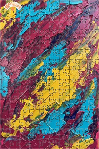 Teona Ahşap Abstract Energy Explosion Oil Painting Look Double Layer Framed W...