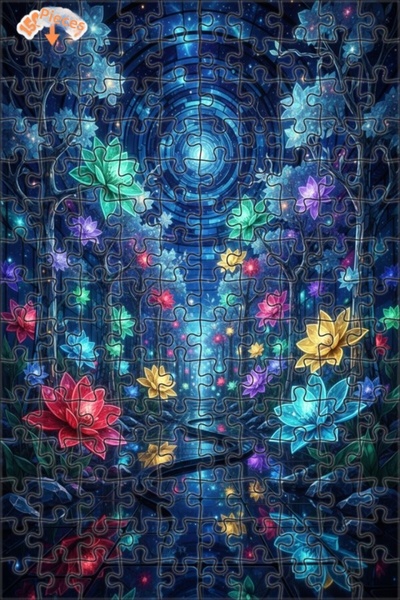 Teona Ahşap لغز خشبي مؤطر بطبقتين بمظهر لوحة زيتية لزهور الغابة السحرية 150 ق...