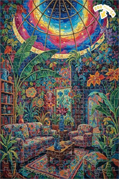 Teona Ahşap لغز خشبي ملون ذو طبقتين من حدائق البوتانيك 200 قطعة 25x35