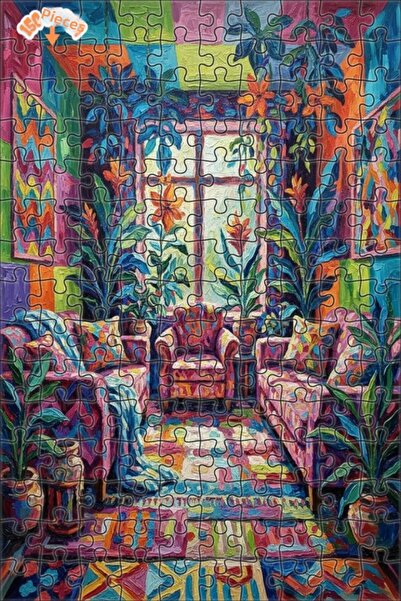 Teona Ahşap لغز خشبي ملون بتصميم لوحة زيتية لغرفة المعيشة، لغز خشبي مؤطر بطبق...