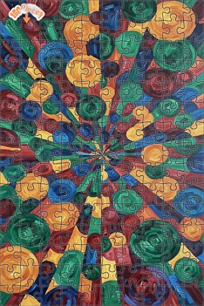 Teona Ahşap Exploding Colors Spiral Art Double Layer Framed Wooden Puzzle 150...