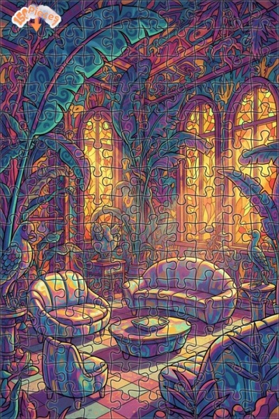 Teona Ahşap Tropical Energy Room Double Layer Framed Wooden Puzzle 150 Pieces...