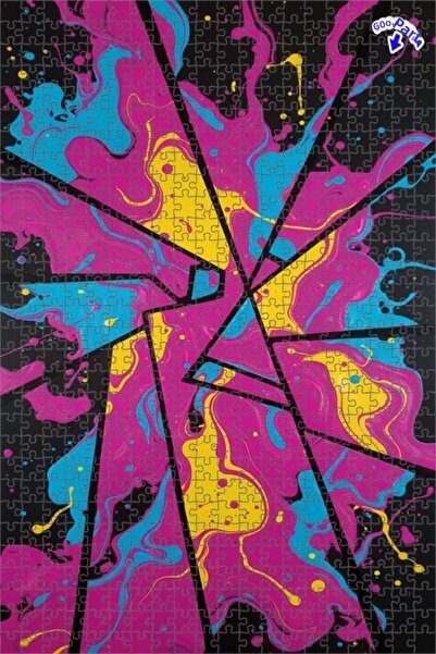 Teona Ahşap لغز خشبي مؤطر ذو طبقتين من Energetic Drip Art Modern Art، 600 قطع...