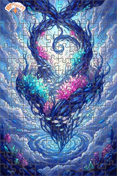 Teona Ahşap Mysterious Ocean Tree Art Double Layer Framed Wooden Puzzle 150 P...