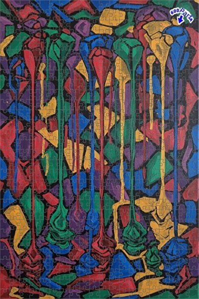 Teona Ahşap لغز خشبي مؤطر ذو طبقتين من Soyut Damla Art، 600 قطعة، مقاس 50x35