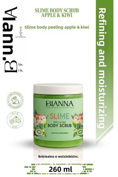 Bianna مقشر الجسم بالسلايم بخلاصة التفاح والكيوي |   تأثير تنقية وترطيب البشر...