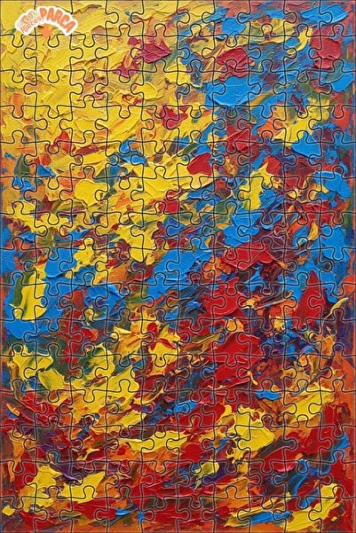 Teona Ahşap Vibrant Colors Palette Oil Painting Look Double Layer Framed Wood...