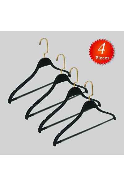 NYN Barli Blouse, Shirt, Trouser Hanger with Wooden Nickel Hook 4 Pieces 8061-B