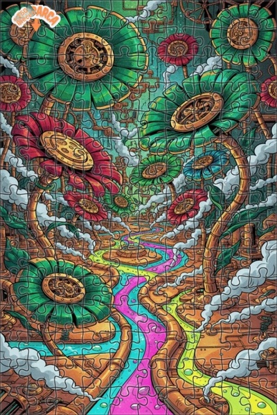 Teona Ahşap لغز خشبي بإطار مزدوج الطبقات من سلسلة فلورسنس ستيم فيوتوريستيك، 1...