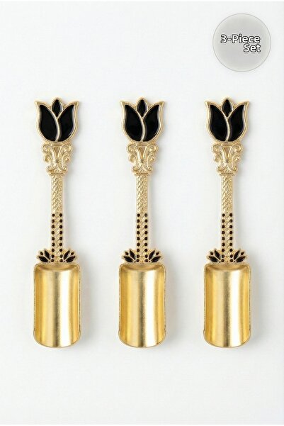 EMBazaar Multi-Purpose Gold Black Spice and Coffee Measuring Spoon with Tulip...