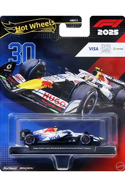 HOT WHEELS Aplicație Premium 2025 Formula 1 Visa Cash Racing Bulls (# 30) Hrv...