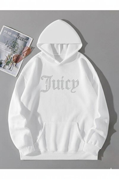 Bozz&Bozz Collection Unisex Oversized Crystal Stone Printed Juicy Hoodie Swea...