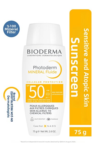 Bioderma فوتوديرم سائل معدني واقي من الشمس بعامل حماية 50+ للوجه والجسم، للبش...