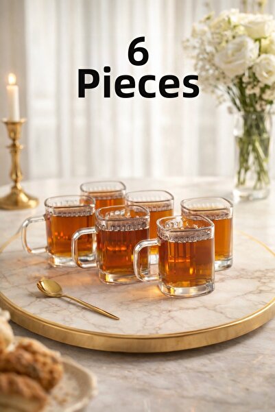 clasavm Set of 6 Verra Mini Glass Cups with Handles – Thick Glass and Durable...