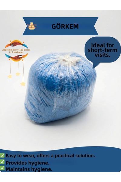 OEM 3 Pack (1500 Pieces) Blue Shoe Covers - Practical Use (Disposable)
