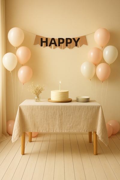 ÇIQRIK HOME Linen Tablecloth Birthday, Organizations, Easy Care - Stylish Des...