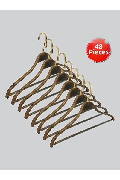 NYN Wooden Clothes Hanger with Nickel Hooks Barli Blouse, Shirt and Trouser M...