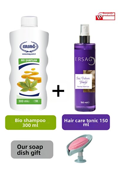 Ersağ Ersag Bio Shampoo 300 ml and Hair Care Tonic 150 ml - Our Soap Dispense...