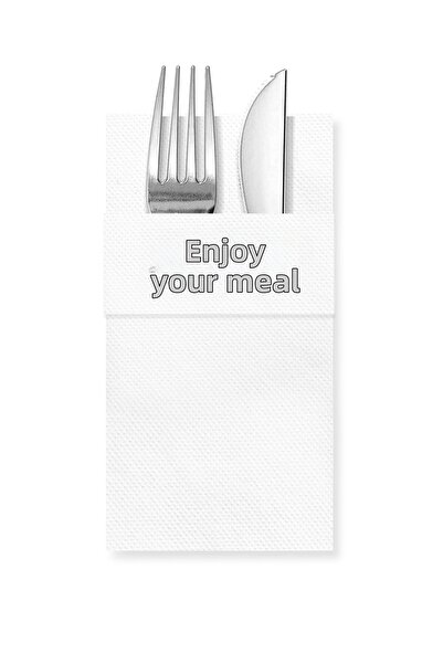 Story مناديل ورقية بيضاء اللون مقاس 40x40 سم مع نمط فور مان فور مير، تحتوي عل...