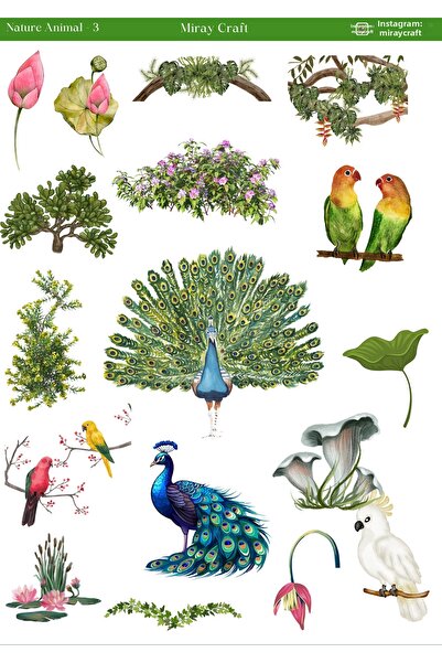 MirayDesign 1 Piece Nature and Animal Themed Sticker (12X17 cm) for Bullet Jo...