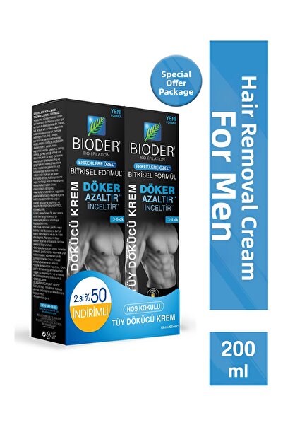 Bioder Depilatory Cream 2X100 ml Men – Strong Effect for Men