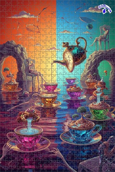 Teona Ahşap ألغاز خشبية رائعة ذات طبقات مزدوجة بإطار من الكريستال 600 قطعة 50x35