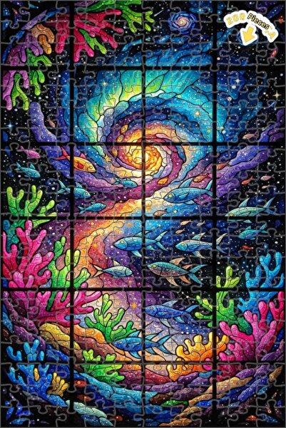 Teona Ahşap لغز خشبي رائع متعدد الألوان على شكل أسماك ومرجان، ذو طبقتين، 200 ...