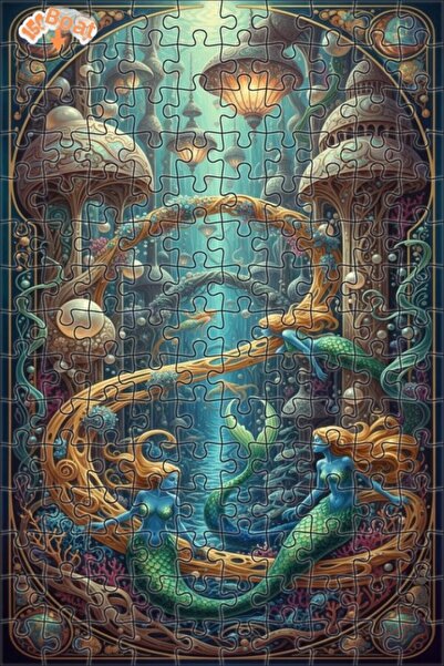 Teona Ahşap لغز خشبي مؤطر ذو طبقتين بتصميم حكاية حورية البحر السحرية، 150 قطع...