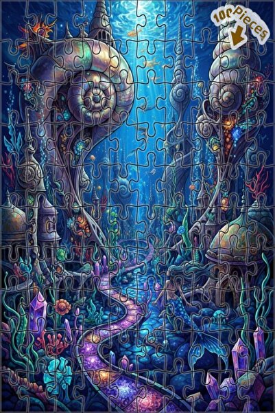 Teona Ahşap لغز خشبي بإطار ذو طابقين بمظهر لوحة زيتية لمدينة حورية البحر 100 ...