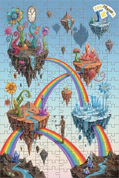 Teona Ahşap لغز خشبي على شكل جزر كريستال رائعة بمظهر لوحة زيتية 200 قطعة 25x35