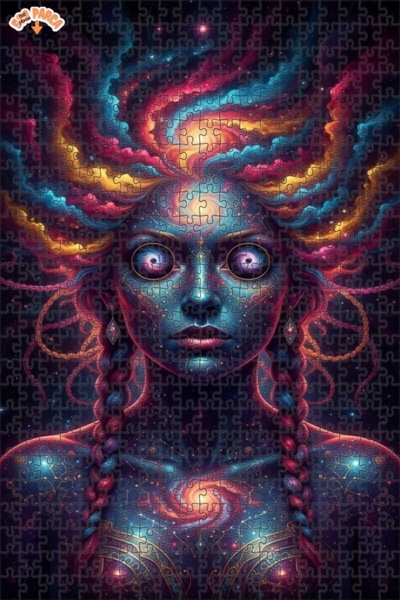 Teona Ahşap لغز فني على شكل لوحة زيتية لـ "روح المجرة في الكون" للنساء، 500 ق...