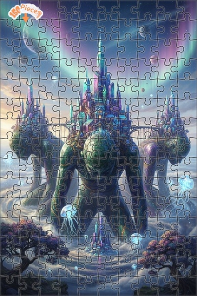 Teona Ahşap Galactic Giants Crystal City Double Layer Framed Wooden Puzzle 15...