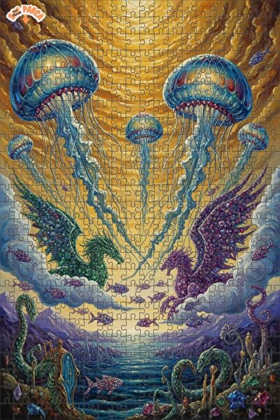 Teona Ahşap لغز خشبي مذهل بإطار مزدوج الطبقات بتصميم سيمفونية التنانين والقنا...