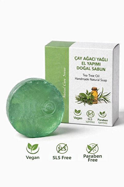 Elif Mira Tea Tree Oil Handmade Natural Oval Soap - 100 Gr