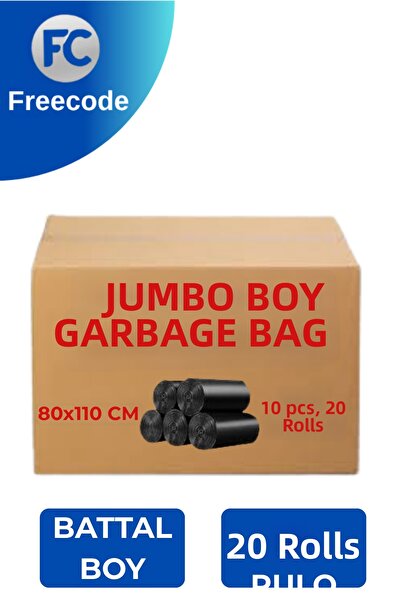 Freecode Jumbo Size Garbage Bag 80X110 cm | 400 Gr Black Garbage Bag |   Dura...