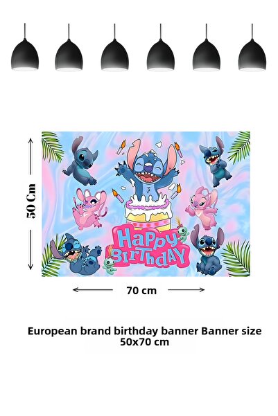 HAPPYLOOPPARTY Stıc Lilo & Stiç Angel Themed Birthday Banner 50X70 cm