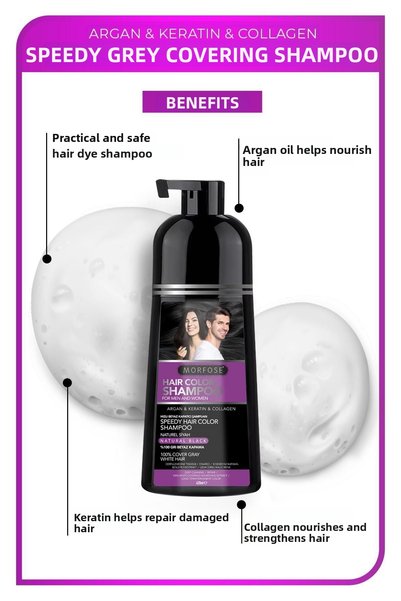 Morfose Fast White and Gray Concealing Shampoo 420 ml Natural Black