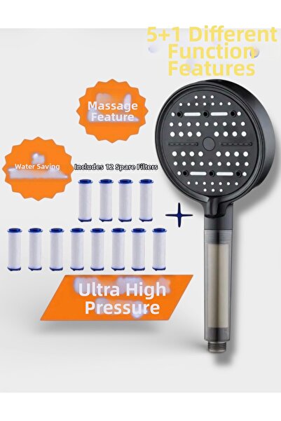 TRUVA 12 قطعة من رؤوس الدش الاحتياطية الموفرة للمياه ذات الضغط العالي