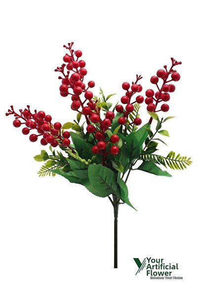 YAPAY ÇİÇEKÇİNİZ باقة كوكينا صناعية لرأس السنة 5 فروع 40 سم
