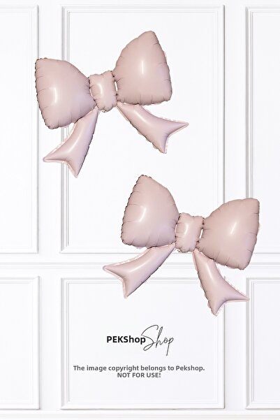 PEKSHOP 2-Pack Medium Size Pink Bow Foil Balloons