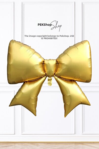 PEKSHOP Gold Big Bow Foil Balloon Bow Shaped Balloon