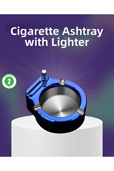 Clevora Scrumieră decorativă cu brichetă, ușor de curățat, din metal