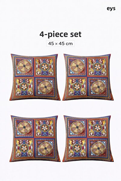 Eys Digital Printed Double-Sided Cotton Throw Pillow Cover – Hidden Zipper, L...