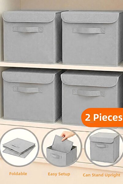 she berrak قطعتين - صندوق تخزين منظم للملابس داخل الخزانة مع غطاء قابل للطي 3...