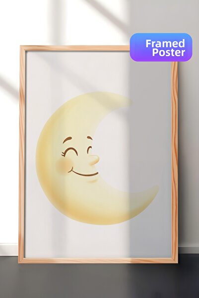 Zestia Tablou de perete cu ramă din lemn, decor pentru camera copiilor, cu lu...