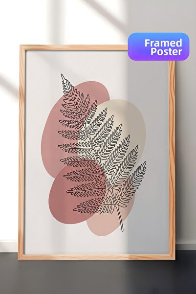 Zestia Дървена рамка за стена с пастелен градиент и минималистична илюстрация...