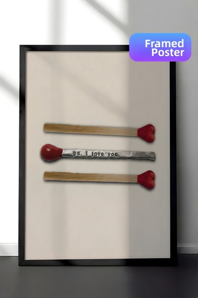 Zestia Pictură de perete înrămată în negru, compoziție artistică romantică mi...